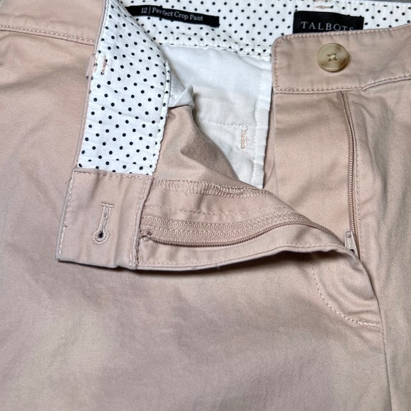 Talbots Perfect Crop Pants Womens 12 Khaki Casual Business Work Everyday - Picture 7 of 16